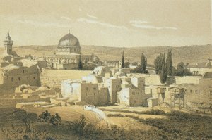 Jerusalem. Radierung von Bernatz et alii - Steinkopk J.F. Editore von Johann Martin Bernatz