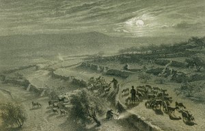 Das Tal der Hirten in Bethlehem. Radierung von Bernatz et alii - Steinkopk J.F. Editore von Johann Martin Bernatz