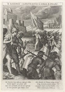 Der heilige Johannes von Capistrano führt die christlichen Streitkräfte bei der Belagerung von Belgrad, 1615