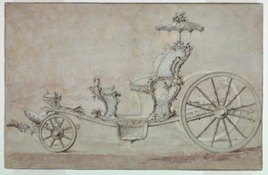 Zeichnung, Entwurf für ein Cabriolet, vor 1750 von Johann Michael Hoppenhaupt II