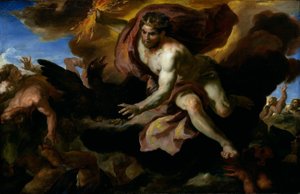 Jupiter schleudert seine Blitze auf die rebellischen Riesen