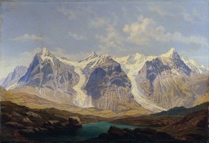 Wetterhorn, Mettenberg und Eiger mit den beiden dazwischenliegenden Grindelwaldgletschern