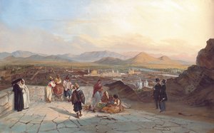 Santiago de Chile vom Hügel Santa Lucia nach Westen blickend von Johann Moritz Rugendas