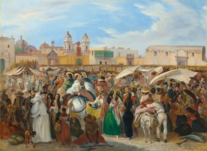 Der Independencia-Markt, Lima, 1843 von Johann Moritz Rugendas