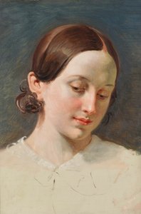 Kopf eines Mädchens mit braunem Haar (Studie) von Johann Peter Krafft