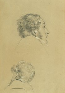 Zwei Kopfstudien zu "Rückkehr des Kaisers Franz aus Pressburg" von Johann Peter Krafft