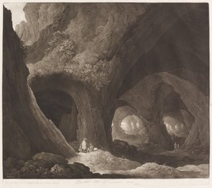 Reisende in gigantischen Höhlen von Johann Peter Pichler, after Guillam Dubois