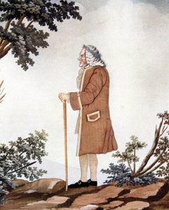 Porträt von Voltaire, französischer Schriftsteller (1694-1778) - in „Gouache und Seide“ zugeschrieben Johann Huber aus Genf von Johann Rudolph the Elder (attr.to) Huber