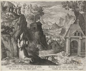 Heiliger Landelinus als Einsiedler