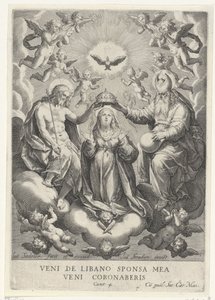 Krönung Mariens mit Engelscharen von Johann Sadeler (I)