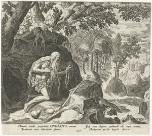 Onyphrius der Große als Einsiedler von Johann Sadeler (I)