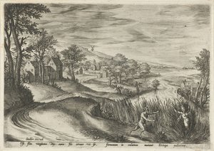 Pan verfolgt die Nymphe Syrinx von Johann Sadeler (I)