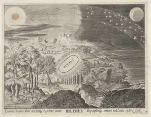 Schöpfung der Sonne, des Mondes und der Sterne von Johann Sadeler (I)