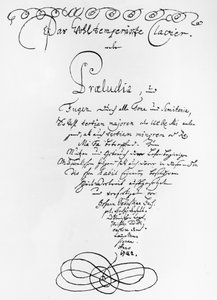 Handgeschriebene Titelseite des Wohltemperierten Klaviers, 1722