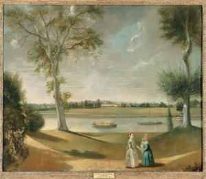 Die Fräuleins Garrick an der Themse in Hampton, 1762 von Johan Joseph Zoffany