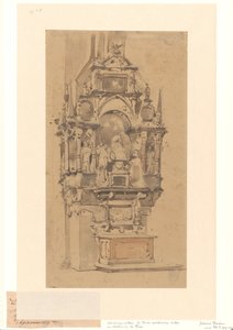Das Allerheiligenaltar in der Kathedrale von Trier von Johannes Bosboom