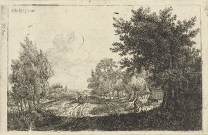 Landschaft mit Bauernwagen