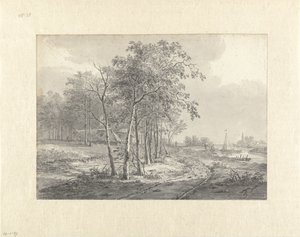 Landschaft mit einem Weg entlang eines Gewässers