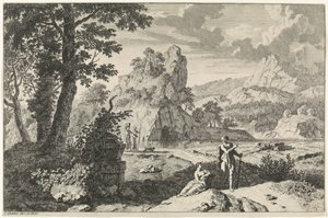 Arkadische Landschaft mit Ruinen