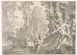 Silenus wird aus dem Wasser gezogen