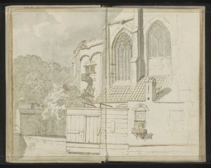 Rückseite der Nieuwe Kerk in Delft von Johannes Huibert Prins