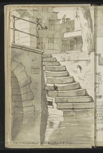 Treppe zum Graben bei der Koorstraat in Delft
