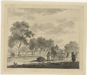 Landschaft mit Heuwagen (Juli)