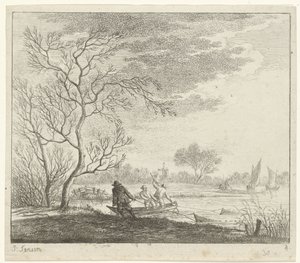 Landschaft mit Fischern von Johannes Janson