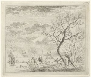 Winterlandschaft mit Schlittschuhläufern von Johannes Janson