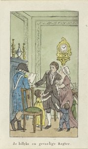 Interieur mit Familie und Offizier von Johannes Jelgerhuis
