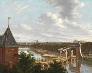 Der Amsterdamer Außenkanal nahe der Leidsepoort vom Theater aus gesehen von Johannes Jelgerhuis
