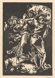Tanzende Frauen mit Trauben und Satyr von Johannes Josephus Aarts (signed by artist)