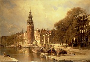 Ansicht des Kalkmarktes, Amsterdam von Johannes Karel Christian Klinkenberg
