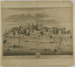 Der Tower von London, Platte fünf aus Britannia Illustrata