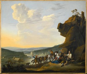Südliche Landschaft mit Fähre