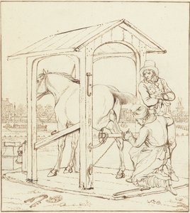 Das Beschlagen eines Pferdes von Johannes Vinkeles
