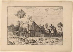 Schuppen mit Hütte von Johannes and Lucas van Doetechum after Master of the Small Landscapes
