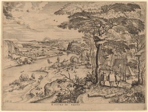 Die Pilger nach Emmaus von Johannes and Lucas van Doetechum after Pieter Bruegel the Elder