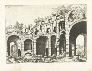 Ansicht eines Amphitheaters wahrscheinlich das Kolosseum