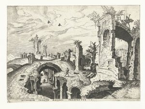 Ansicht der Ruinen auf dem Palatin in Rom (Römische Ruinen, 1561)