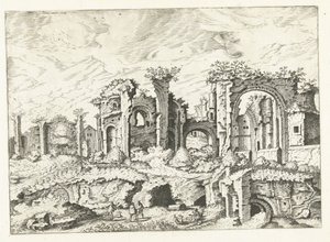 Viertes Bild von Ruinen auf dem Palatin von Johannes of Lucas van Doetechum (attributed to)