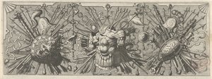 Panoplia. Fries mit römischen Waffen, oberer Teil
