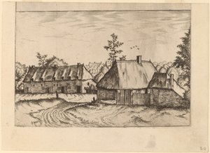Bauernhof und Häuserreihe von Johannes van Doetechum, the Elder and Lucas