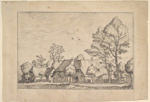 Großer Bauernhof mit Ziehbrunnen aus Praediorum villarum et rusticarum casularum icones e... von Johannes van Doetecum I