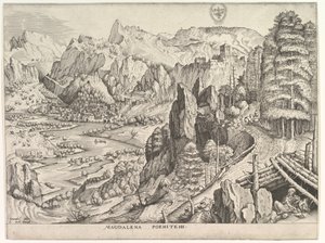 Die reuige Magdalena Magdalena Poenitens aus Die großen Landschaften, ca. 1555-56 von Johannes van Doetecum I