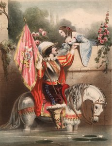 Über die Gartenmauer schauen Kate - Soldat auf einem weißen Pferd trifft seine Liebe