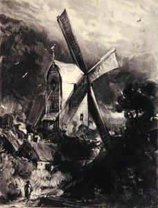 Mühle bei Brighton, graviert von David Lucas, ca. 1830