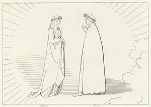 Beatrice und Dante, Paradies, Gesang 7 von John (after) Flaxman
