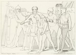 Graf Ugolino ergriffen, Inferno, Gesang 33 (Gravur) von John (after) Flaxman