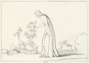 Matilda, Fegefeuer, Gesang 28 (Gravur) von John (after) Flaxman